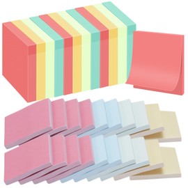Fainne 24 Pack Sticky Notes Bulk Back to School Supplies Self Stick Note Pads Paper Memo for Office First Day of School Student Teacher Essentials (2 x 2 Inches,Bright Color)