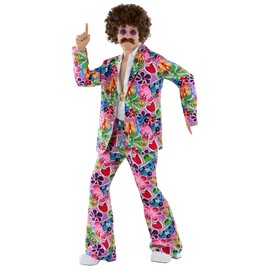 Fun Shack Psychedelic Suit Hippie Costume Men, 60s Fancy Dress for Men, 70s Fancy Dress Mens, Hippy Fancy Dress Men Medium