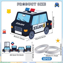 Kosiz 36 Pcs Police Treat Boxes Bulk Party Decorations Police Themed Party Favors Cop Themed Paper Snack Container Badge Patrol Car Gift Box for Officer Birthday Supplies