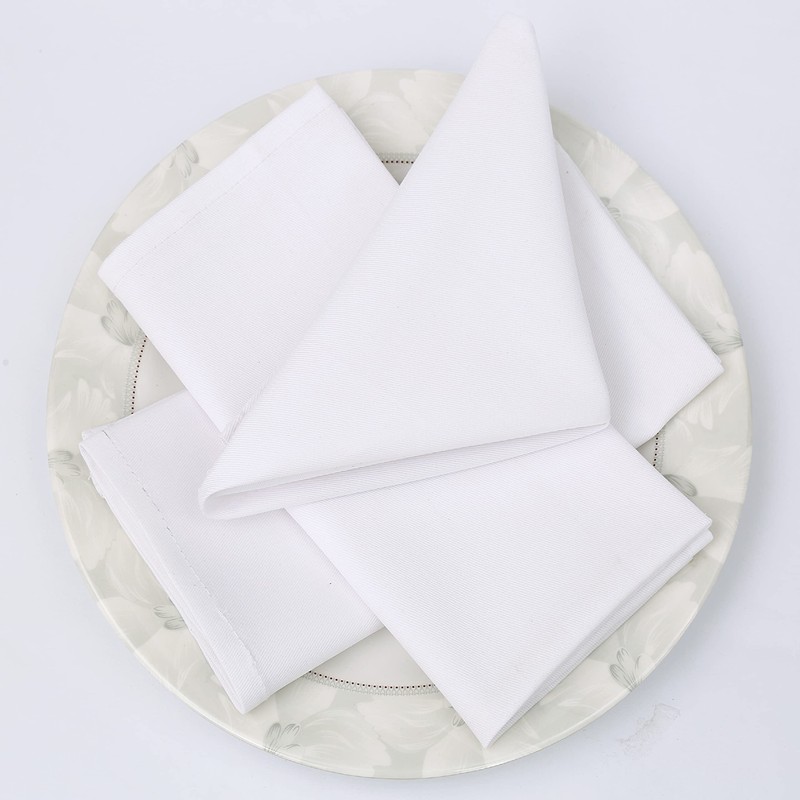 CHARKHAH White Cloth Napkins Set of 12 Soft Blend Thick