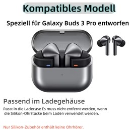 Rhinenet Ohrstöpsel für Galaxy Buds 3 Pro, SM-R630, passen in die Ladehülle, Silikon-Ohrstöpsel, waschbare Geräuschisolierung, S/M/L, 6 Paar, Grau