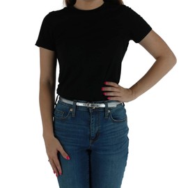 CTM® Women's Skinny Dress Belt, Large, Silver