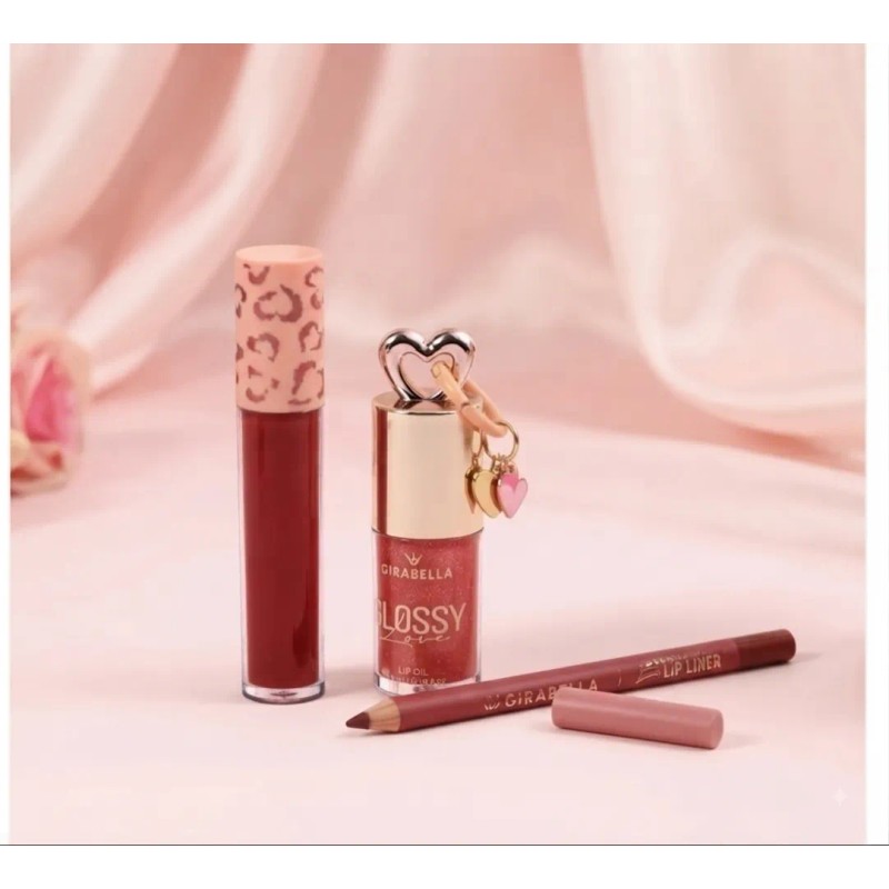 Kit Labial Girabella Gloss Lip Oil Estuche Corazón