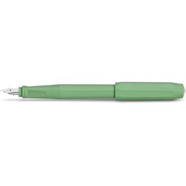 Kaweco Perkeo - Pluma estilográfica para cartuchos de tinta, pluma estilográfica escolar para principiantes con agarre ergonómico para una cómoda punta de escritura: ancho F (fino), color verde selva