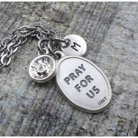 St. Elizabeth Ann Seton Necklace, Keychain or Clip, Patron Saint Confirmation Gift, Birthstone Crystal and Initial Charm