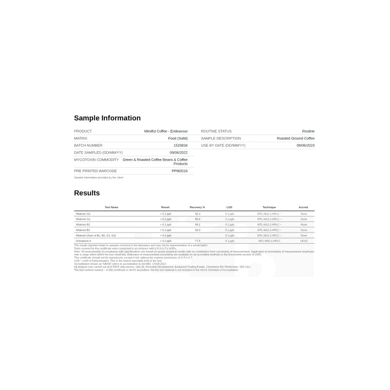 Mindful Coffee - Endeavour | Dark Roast | Mycotoxin Free