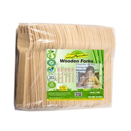 nalAmudhu Disposable Wooden Forks | Birchwood Cutlery | Eco-Friendly Flatware | Compostable, Biodegradable Pack of 100 Forks (140MM)