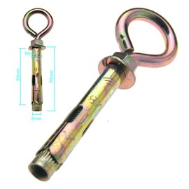 New 5 Pieces M6 EYE BOLTS SHIELD ANCHOR EXPANDING RAWL TYPE