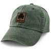 Chowdaheadz Boston Shamrock Leather Patch Washed Dad Hat Dark Green