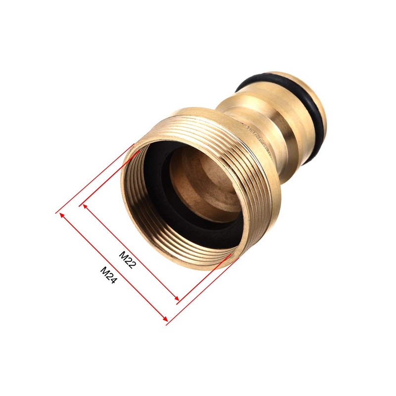 sourcing map Brass Faucet Tap Quick Connector M22 M24 UNF