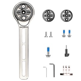 ROCKBROS Aero Bicycle Computer Mount with Quick Release Lightweight Handlebar Extension Bracket Compatible with Garmin, Wahoo, Bryton, Action Cameras and Bicycle Lights, Titanium