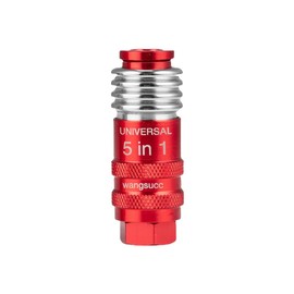 Wangsucc 5 In 1 Universal Quick Industrial Connect Coupler Air Hose Fittings 1/4” Body Size 5-in-1 Quick Connect Air Fitting Air Compressor Accessories Fitting (1 PCS)