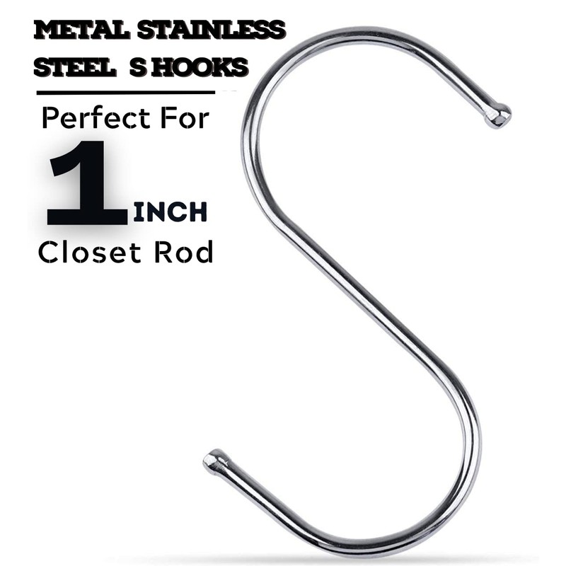 WHITECLOUDZ 30-Pack Silver S Hooks for Hanging Plants, Stainless Steel