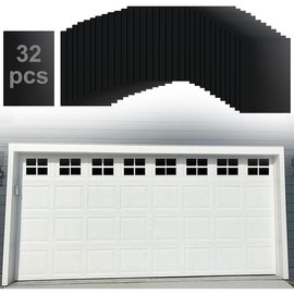 Magnetic Garage Door Windows - 16pcs  Looks Like Real Window Panels/Faux Panes Decorative Hardware Kit Super for Iron Doors - Size: 32pcs Magnetic Garage Door Windows