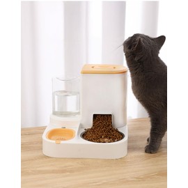 Pet Gravity Feeder,Water Food Dispenser for Cats and Small Dogs(Grey)