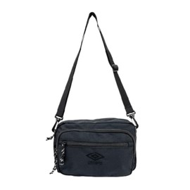 umbro Embroidered Logo, 2-Way Shoulder Bag, Boys, Teens, Girls, Boys, School, Work, Body Bag, Waist Bag, Crossbody, Bag, Sub Bag, School, Travel, Gift, Men's, Unisex (Black)