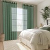 MIULEE Voile Curtains with Loops, Linen Effect, Semi-Transparent Curtain, Elegant,