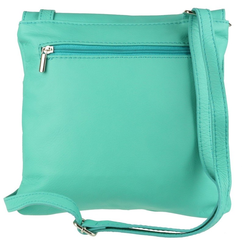 Girly Handbags Double Pocket Italian Genuine Leather Messenger Bag Crossbody