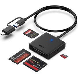 Memory Card Reader, BENFEI 4in1 USB 3.0 and USB-C to SD Micro SD MS CF Card Read