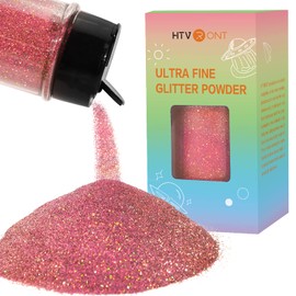 HTVRONT Holographic Fine Rose Red Glitter - 50 g/1.76 oz Craft Glitter for Resin, Double-Duty Cap Resin Glitter, Glitter for Tumbler, Nails, Candle Making, Crafts