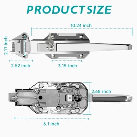 Heavy Duty Walk-in Cooler Door Closer Complete Latch Kit, Freezer Doors Handle with Release Handle for Freezer, Container, Warehouse and Oven, Offset -1/8 in to 1/4 in(Flush)