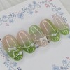 Green Mist Handmade Nail Tips - Oval / 그린 미스트
