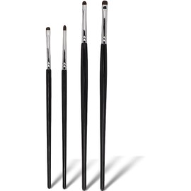 Juego de 4 pinceles para sombras de ojos profesionales: pinceles multifuncionales con cerdas de maquillaje suaves para una aplicación precisa de detalles y un agarre cómodo, ideal para sombras de ojos, delineador de ojos y maquillaje de cejas.