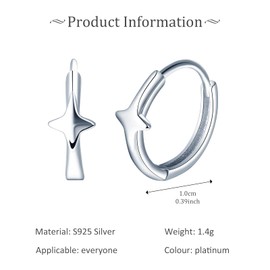 VIKILEE 925 Sterling Silver Women's Earrings Meteor Stars Big Dipper Shape Inlay Suitable for Friends Girlfriends Hypoallergenic (Small Dimension), Silver