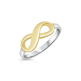 DTPsilver® 925 Sterling Silver Ring - Infinity Love Knot - Infinity in Yellow Gold Plated