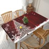 Rectangle Tablecloth Merry Christmas Tree Snowflake Fitted Elastic Edged Waterproof