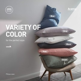 Acanva Bed Pillow Protectors Cases Covers Set of 2, 100% Cotton,Soft and Cozy, Stain Resistant with Envelope Closure,King 20"x 36",Pink