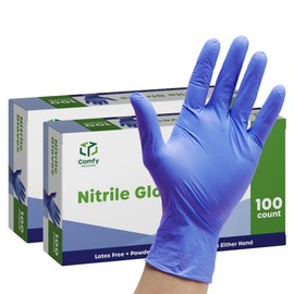 [200 Count] Nitrile Disposable Gloves - 4 mil. | Latex Free and Rubber Free | Non-Sterile Powder Free, Saftey Work Gloves - Small