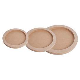 CENPEK 3Pcs Wood Canvas Boards for Painting, Round Unfinished Fiberboard Paint Pouring Panel Boards, 0.6In Deep Cradle Artist Painting Boards for Painting