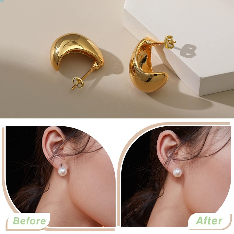 TOAOB 20 pcs Earring Backs Butterfly 925 Silver Gold Tone