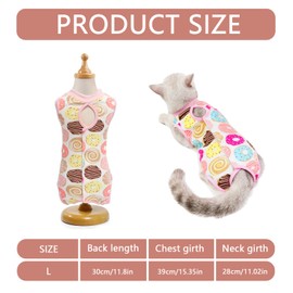 Cat Professional Recovery Suit Surgical Recovery Shirt Cat Recovery Suit Pet Clothes for Cats and Dogs (L)