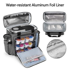 CURMIO Coffee Maker Travel Bag Compatible with Keurig K-Mini or K-Mini Plus, Single Serve Coffee Brewer Carrying Case with Multiple Pockets for K-Cup Pods, Travel Mugs, Gray (Bag Only, Patent Design)