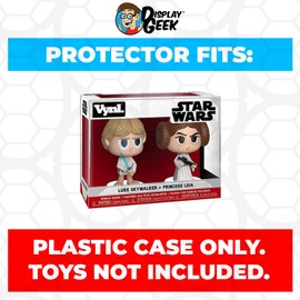 Display Geek, 1 x Plastic Pop Protector Only Compatible with Vynl 2 Pack Box Luke Skywalker & Princess Leia Funko Pop - Nothing Else fits