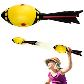 FainFun Vortex Aero, Rocket Aero Made of Soft Foam, Throwing Rocket Outdoor Fun for Young and Old, Rocket Whistler, Rocket Throwing Classic Long Distance Throwing Toy for Beach, Pool, Garden (Yellow)