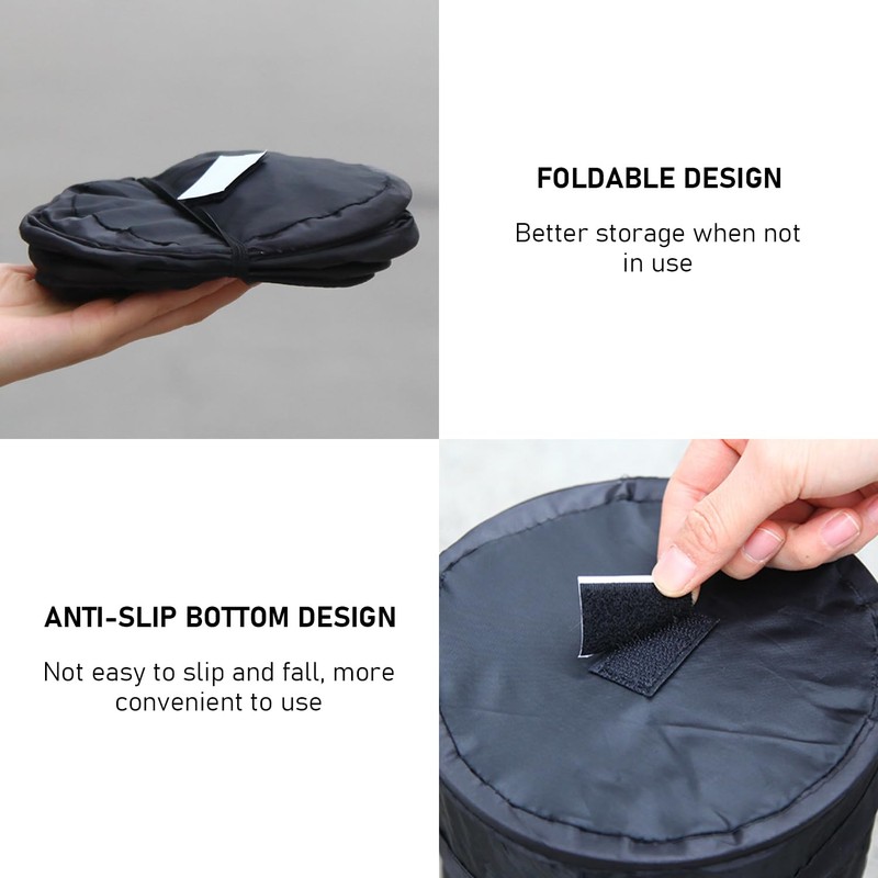 Pack of 2 Mini Car Trash Bin, Foldable Car Trash