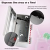 Creproly Stainless Steel Straw Dispenser Holder with Metal Lid Reusable