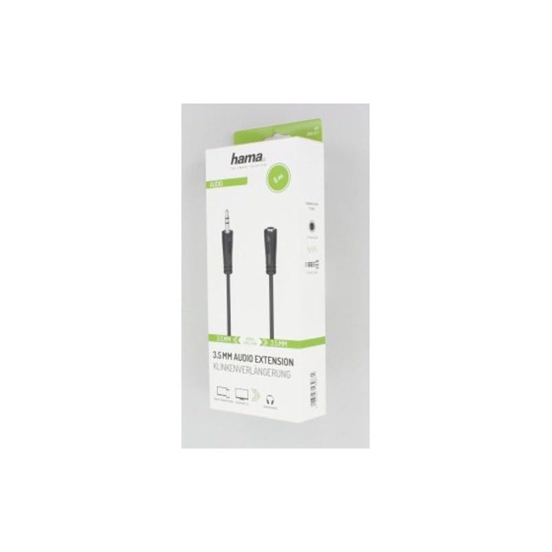 Hama 3.5 mm - 3.5 mm Stereo Jack Black 1S