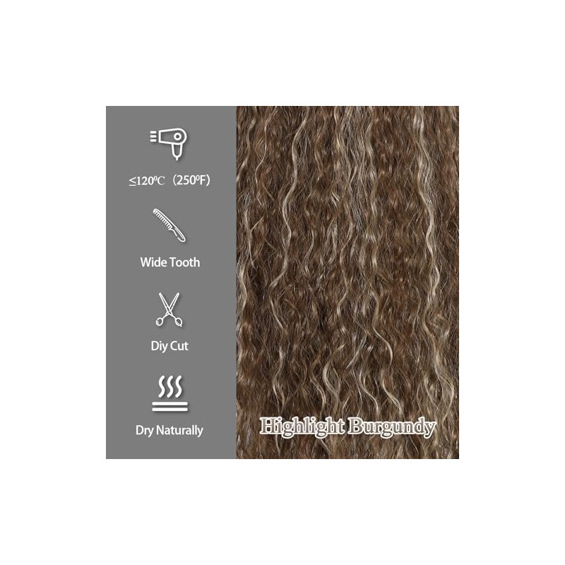 SAPPHIREWIGS Peluca sintética rizada marrón con encaje frontal para mujer,