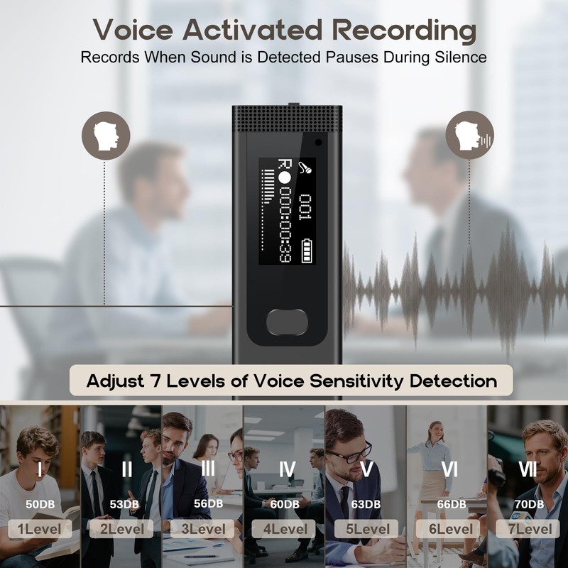 Mini Digital Voice Recorder - 1536Kbps Voice Activated Recorder with