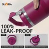 SUVIRA Vacuum Insulated Stainless Steel Tumbler with Handle,Straw&Flip Lid,BPA-Free,Leak Free