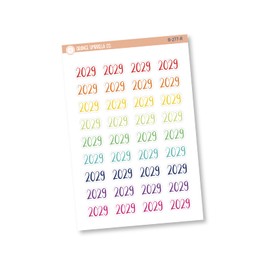 2029 Year Mini Script Planner Stickers | F2 | B-277-R