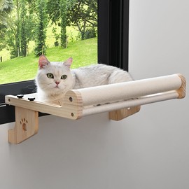 Cat Scratch Window Perch, Sturdy Cats Hammock for Window, Scratching Posts for Indoor Cats. Easy to Adjust Cat Bed for Windowsill, Bedside, Drawer and Cabinet. No Drilling Needed.