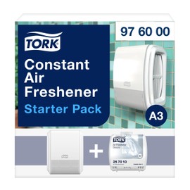 Tork Starter Pack for Continuous Air Freshener White A3, Elevation Design, Dispenser and Refill Material Spring Breeze, 976000