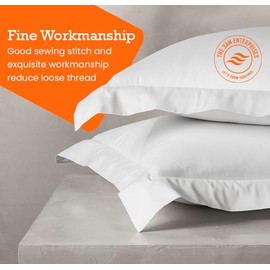 The3amenterprise Euro Pillow Shams Pack of 2 PC, Premium Quality 100% Soft Egyptian Cotton 600 Thread Count Decorative Euro Pillow Cover with Envelope Closure Euro 24" Wx24 L White Solid