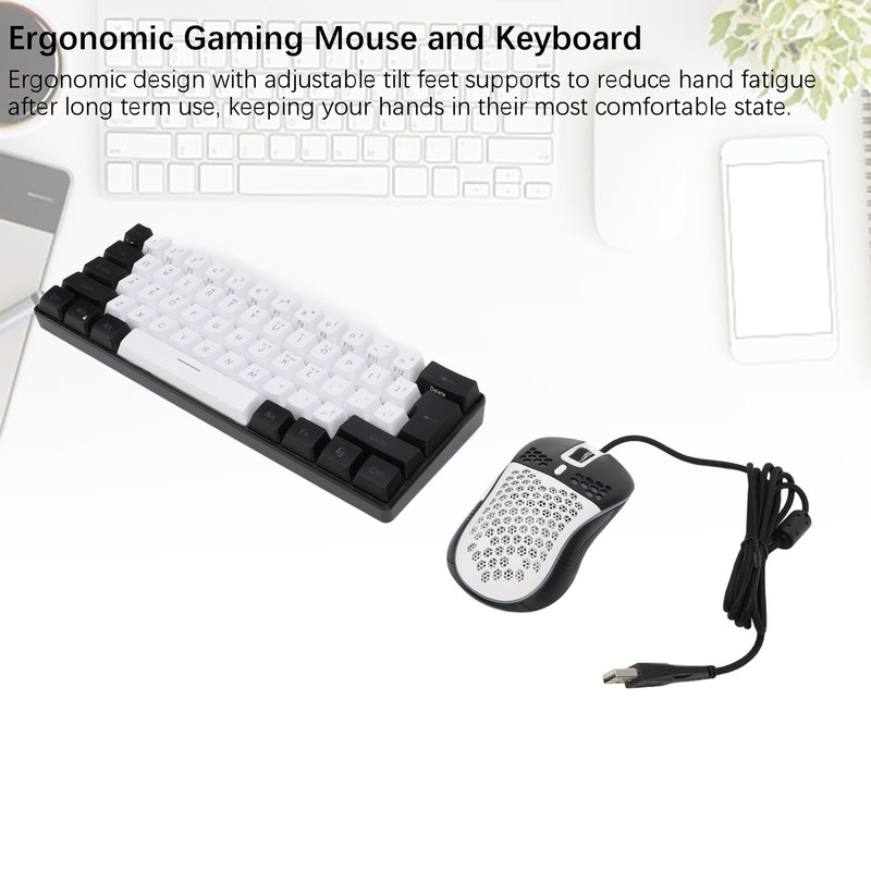 61 Key RGB Illuminated Keyboard with Mouse Multi Color LED