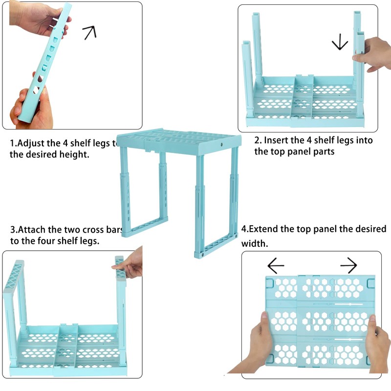 Locker Shelf Adjustable Height and Width, Locker Organizer for Work,